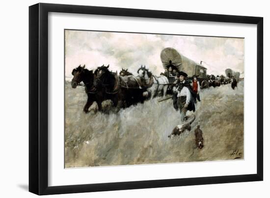 The Connecticut Settlers Entering the Western Reserve-Howard Pyle-Framed Giclee Print