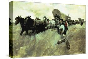 The Connecticut Settlers Entering the Western Reserve-Howard Pyle-Stretched Canvas