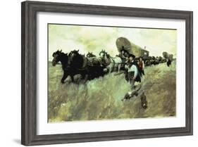 The Connecticut Settlers Entering the Western Reserve-Howard Pyle-Framed Giclee Print