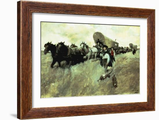 The Connecticut Settlers Entering the Western Reserve-Howard Pyle-Framed Giclee Print