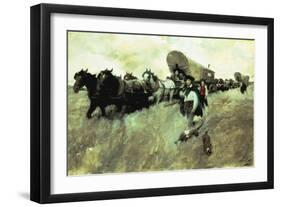 The Connecticut Settlers Entering the Western Reserve-Howard Pyle-Framed Giclee Print