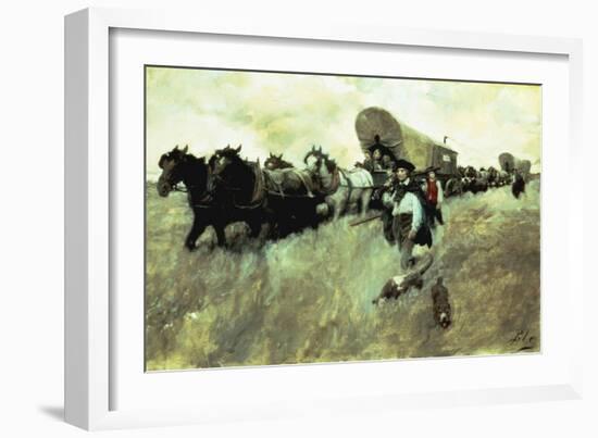 The Connecticut Settlers Entering the Western Reserve-Howard Pyle-Framed Giclee Print