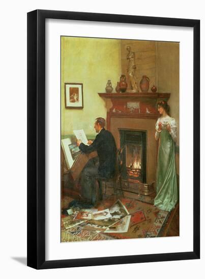 The Connoisseur, 1893 (Oil on Canvas)-Rowland Holyoake-Framed Giclee Print