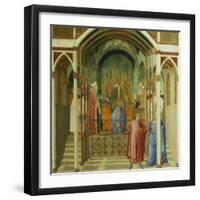 The Consecration of St Nicholas as Bishop of Mira, Detail from Miracles of St Nicholas of Bari-Ambrogio Lorenzetti-Framed Giclee Print