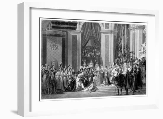 The Consecration of the Emperor Napoleon and the Coronation of the Empress Josephine, 1804-Jacques-Louis David-Framed Giclee Print