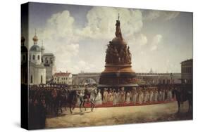 The Consecration of the Monument to the Millennium of Russia in Novgorod on 1862, 1864-Gottfried Willewalde-Stretched Canvas