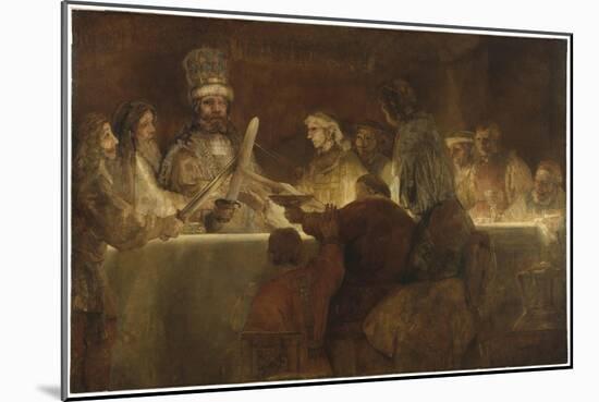 The Conspiracy of the Batavians under Claudius Civilis, c.1666-Rembrandt van Rijn-Mounted Giclee Print
