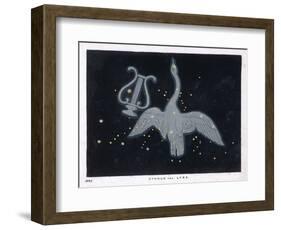 The Constellation of Cygnus, a Flying Swan, and Lyra, That of an Ancient Greek Lyre-Charles F. Bunt-Framed Art Print