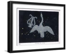 The Constellation of Cygnus, a Flying Swan, and Lyra, That of an Ancient Greek Lyre-Charles F. Bunt-Framed Art Print