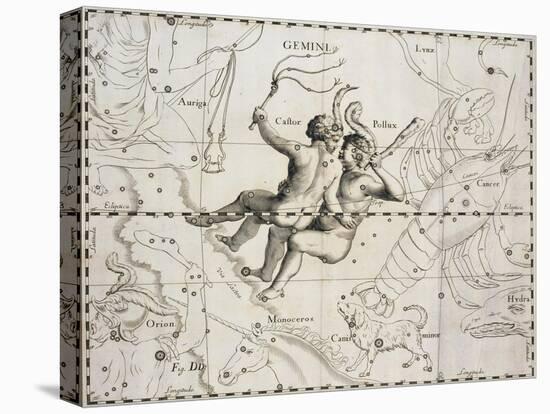 The Constellation of Gemini from Firmamentum Sobiescianum Sive Uranographia-null-Stretched Canvas