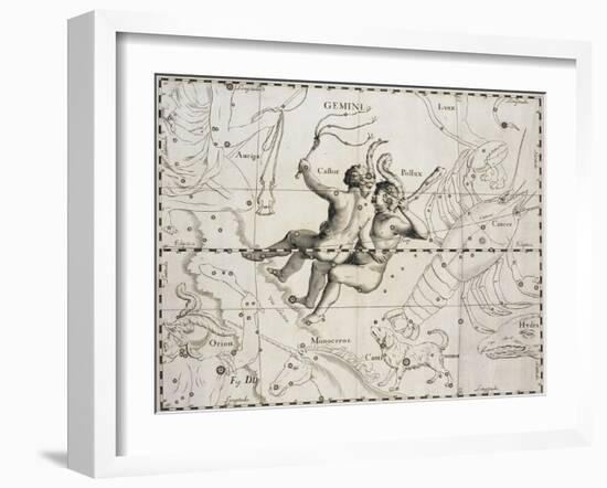 The Constellation of Gemini from Firmamentum Sobiescianum Sive Uranographia-null-Framed Giclee Print