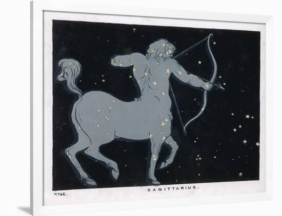 The Constellation of Sagittarius Half Man and Half Horse with a Bow and Arrow-Charles F. Bunt-Framed Art Print