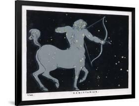 The Constellation of Sagittarius Half Man and Half Horse with a Bow and Arrow-Charles F. Bunt-Framed Art Print