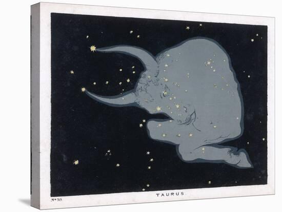 The Constellation of Taurus the Head Neck Shoulders and Forelegs of a Horned Bull-Charles F. Bunt-Stretched Canvas