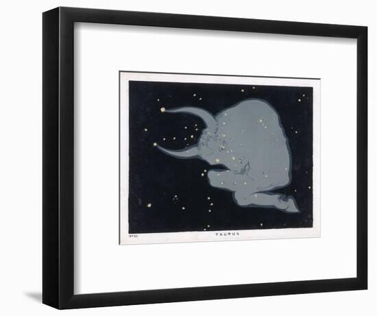 The Constellation of Taurus the Head Neck Shoulders and Forelegs of a Horned Bull-Charles F. Bunt-Framed Art Print