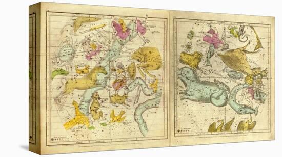 The Constellations in October - March, c.1835-Elijah H^ Burritt-Stretched Canvas