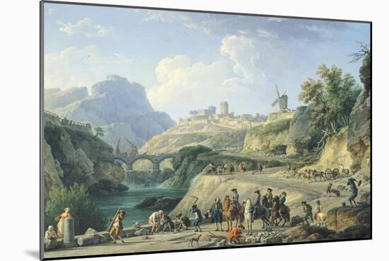 The Construction of a Road, 1774-Claude Joseph Vernet-Mounted Giclee Print