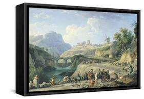 The Construction of a Road, 1774-Claude Joseph Vernet-Framed Stretched Canvas