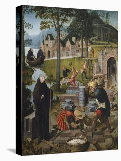 The Construction of Buildings, Detail from Legend of St Bertin-Lancelot Blondeel-Stretched Canvas