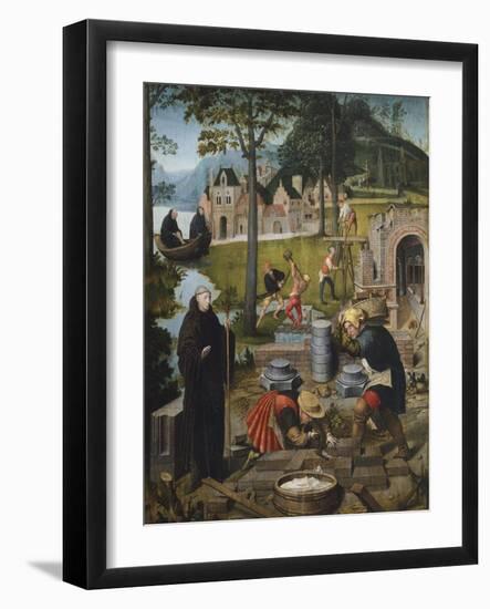 The Construction of Buildings, Detail from Legend of St Bertin-Lancelot Blondeel-Framed Giclee Print