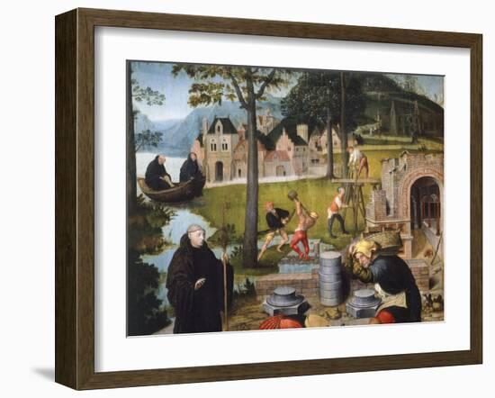 The Construction of Buildings, Detail from Legend of St Bertin-Lancelot Blondeel-Framed Giclee Print