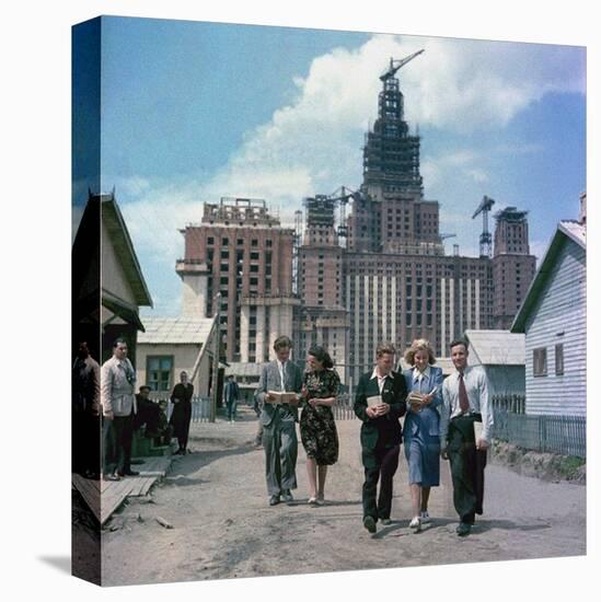 The Construction of the Main Building of Moscow State University on Lenin Hills-null-Stretched Canvas