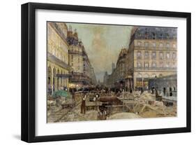 The Construction of the Metro, 1900-Luigi Loir-Framed Giclee Print