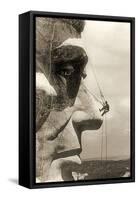 The Construction of the Mount Rushmore National Memorial, Detail of Abraham Lincoln,1928-null-Framed Stretched Canvas