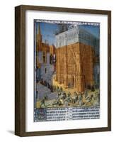 The Construction of the Temple of Jerusalem by King Solomon, by Jean Fouquet-null-Framed Giclee Print