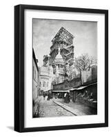 The Construction Ot the Sacre Coeur in Montmartre, circa 1885-90-null-Framed Giclee Print