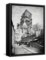 The Construction Ot the Sacre Coeur in Montmartre, circa 1885-90-null-Framed Stretched Canvas