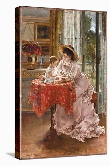 The Contented Mother, 1872-Alfred Emile Stevens-Stretched Canvas