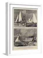 The Contest for the America Cup, Sketches at the Races-Charles Edward Dixon-Framed Giclee Print