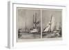 The Contest for the America Cup, the Shamrock in American Waters-Charles Edward Dixon-Framed Giclee Print
