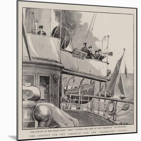 The Contest for the America Cup, the Shamrock's Voyage-null-Mounted Giclee Print