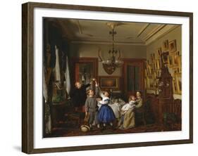 The Contest for the Bouquet: The Family of Robert Gordon in Their New York Dining-Room, 1866-Seymour Joseph Guy-Framed Giclee Print