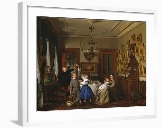 The Contest for the Bouquet: The Family of Robert Gordon in Their New York Dining-Room, 1866-Seymour Joseph Guy-Framed Giclee Print