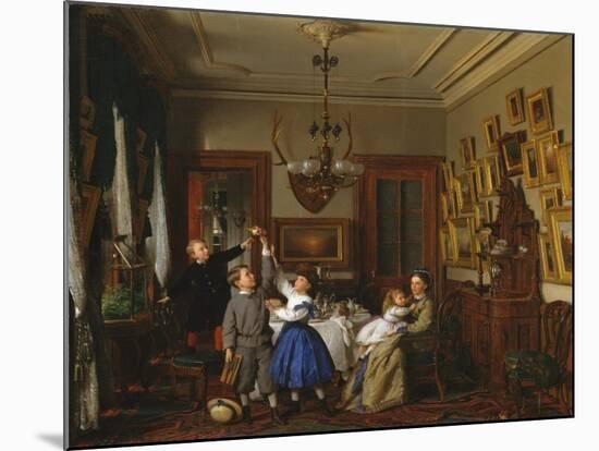 The Contest for the Bouquet: The Family of Robert Gordon in Their New York Dining-Room, 1866-Seymour Joseph Guy-Mounted Giclee Print