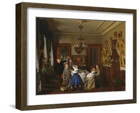 The Contest for the Bouquet: The Family of Robert Gordon in Their New York Dining-Room, 1866-Seymour Joseph Guy-Framed Giclee Print
