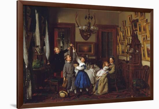 The Contest for the Bouquet: the Family of Robert Gordon in their New York Dining-Room, 1866-Seymour Joseph Guy-Framed Art Print