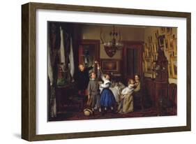 The Contest for the Bouquet: the Family of Robert Gordon in their New York Dining-Room, 1866-Seymour Joseph Guy-Framed Art Print