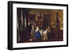 The Contest for the Bouquet: the Family of Robert Gordon in their New York Dining-Room, 1866-Seymour Joseph Guy-Framed Art Print