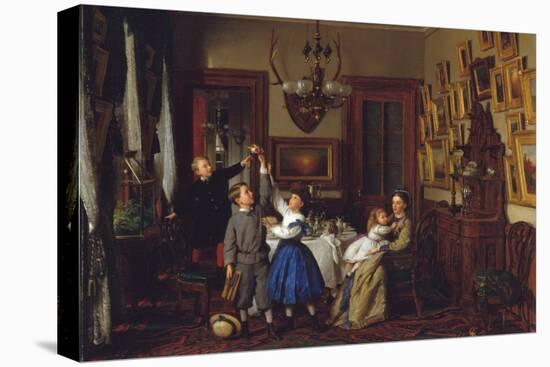 The Contest for the Bouquet: the Family of Robert Gordon in their New York Dining-Room, 1866-Seymour Joseph Guy-Stretched Canvas