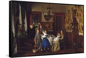The Contest for the Bouquet: the Family of Robert Gordon in their New York Dining-Room, 1866-Seymour Joseph Guy-Framed Stretched Canvas