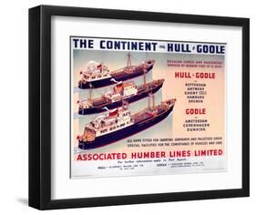 The Continent Via Hull and Goole-null-Framed Art Print