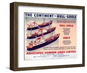 The Continent Via Hull and Goole-null-Framed Art Print