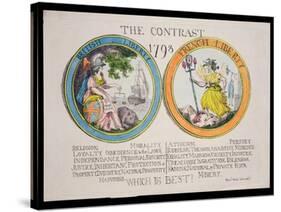 The Contrast 1793: British Liberty and French Liberty - Which Is Best? 1793-Thomas Rowlandson-Stretched Canvas