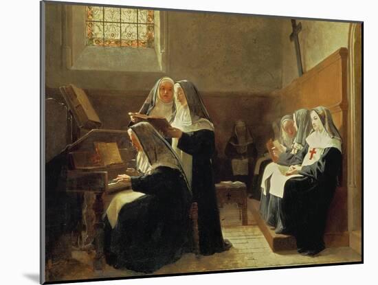 The Convent Choir, 1865 (Oil on Panel)-Jean or Jehan Georges Vibert-Mounted Giclee Print