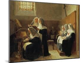 The Convent Choir, 1865 (Oil on Panel)-Jean or Jehan Georges Vibert-Mounted Giclee Print