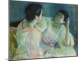 The Conversation, 1860-Mary Cassatt-Mounted Giclee Print